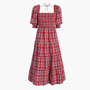 Hill House Nesli Nap Dress in Red Tartan Plaid, EUC, Size Large